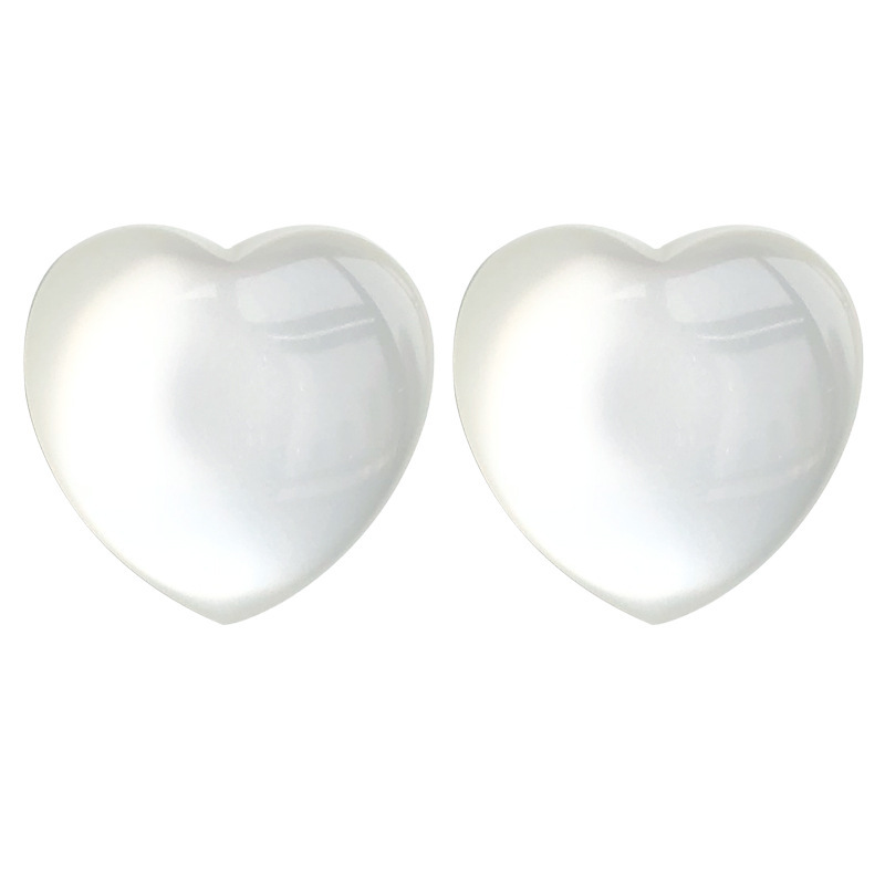 White moonlight cat's eye stone luster heart Super fairy earrings, Korean style for women, versatile French stud earrings, earrings and ear clips Item Picture