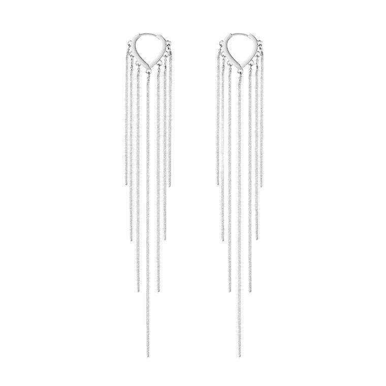 925 Silver Needle Exaggerated heart-shaped earrings, a light luxury and high-end sense, fashionable and versatile earrings, heart-shaped ear buckles, tassel earrings for women Item Picture