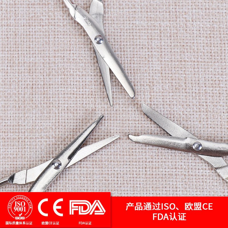 Straight point, curved point, thread removal, medical gauze scissors, canvas bandage, iron wire scissors, outdoor survival and rescue emergency electroplating scissors Application Scenario