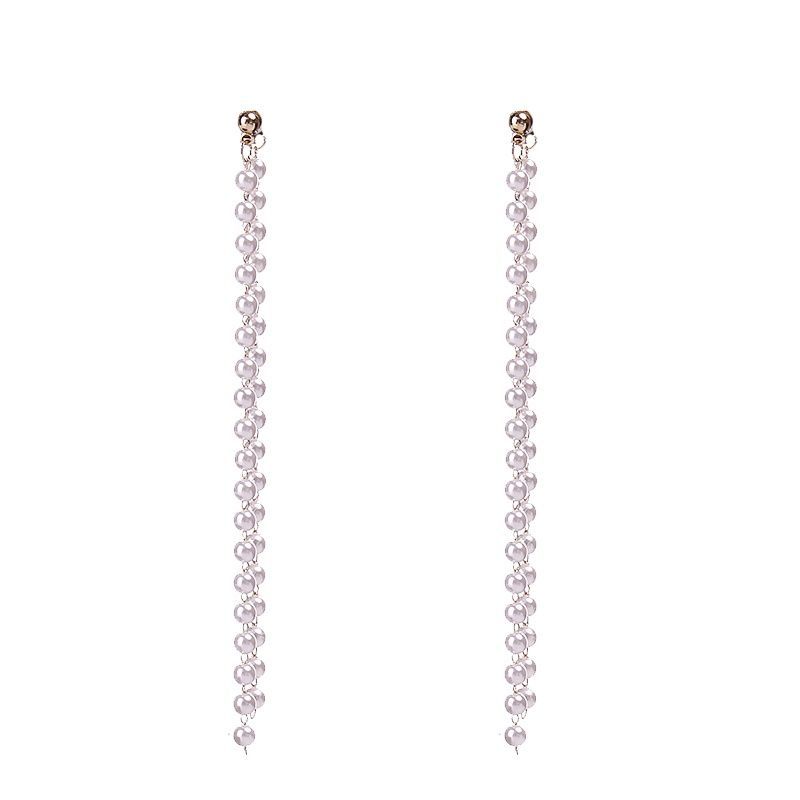 New extra-long pearl earrings, popular female Internet celebrity earrings, Korean style and personality, tassels, super ethereal and trendy earrings details Picture