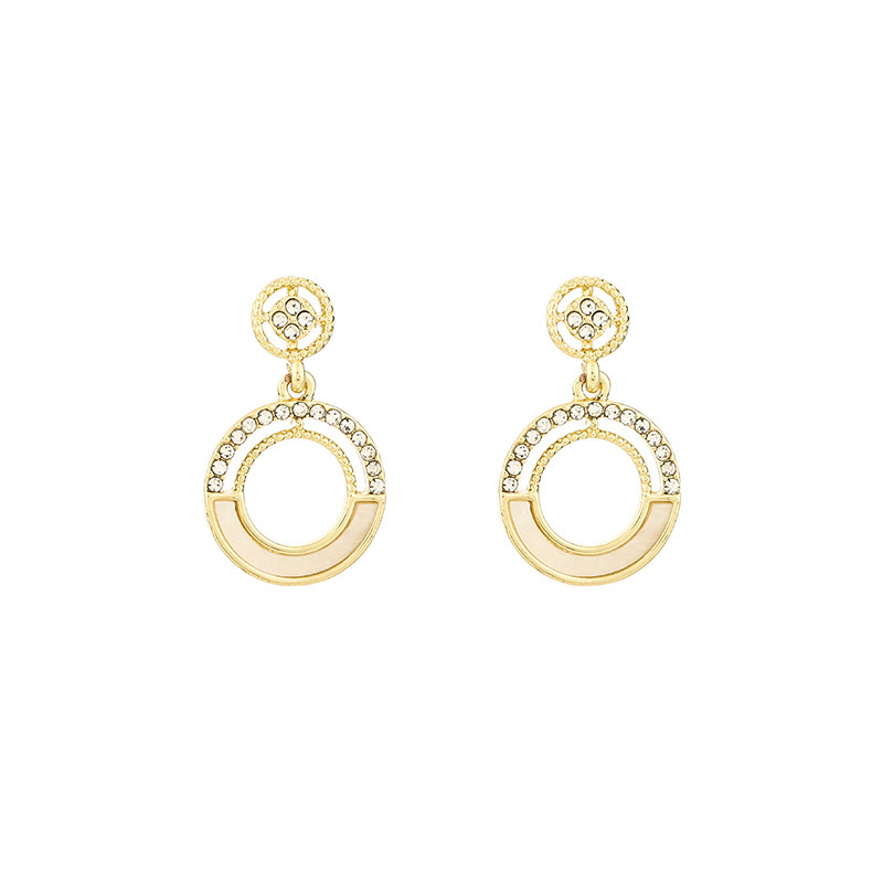 S925 silver needle, stylish and stylish, diamond-encruted round earrings, trendy and versatile earrings, Korean earrings Item Picture