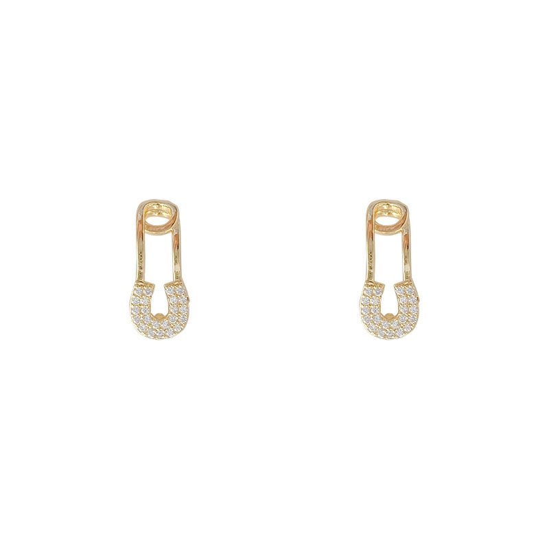 S925 Silver Needle Korean Version New Full Diamond brooch Earrings, women's unique design sense and elegant earrings and accessories wholesale Item Picture