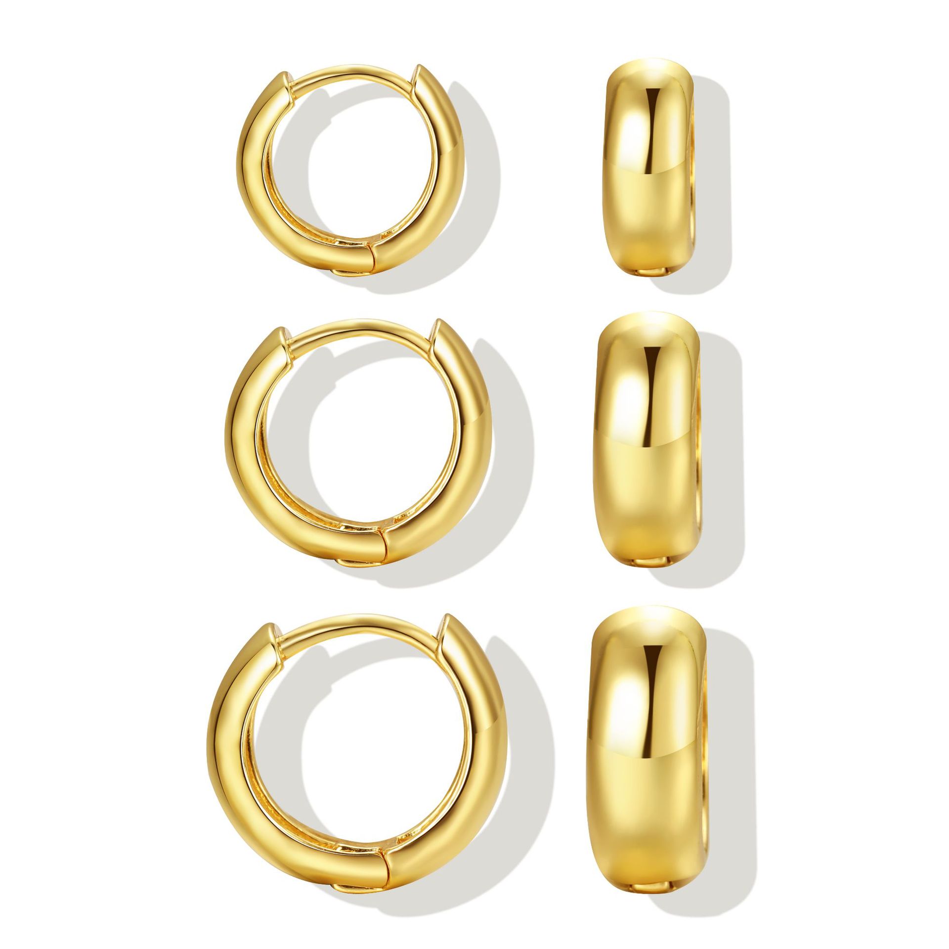 High-end, niche European and American metal ear rings, high-end, individual punk earrings, cross-border fashion, simple and large ear rings full figure