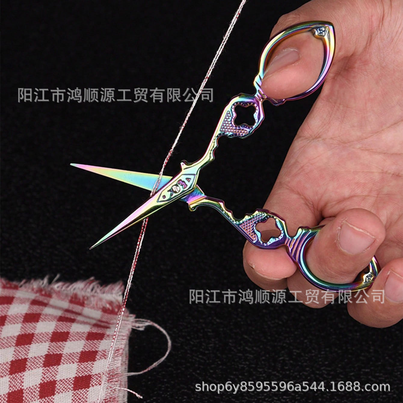 Stainless steel scissors, Double Happiness tea bag, national trend retro convenient gourd scissors, handcrafted craftsmanship scissors Specification drawing