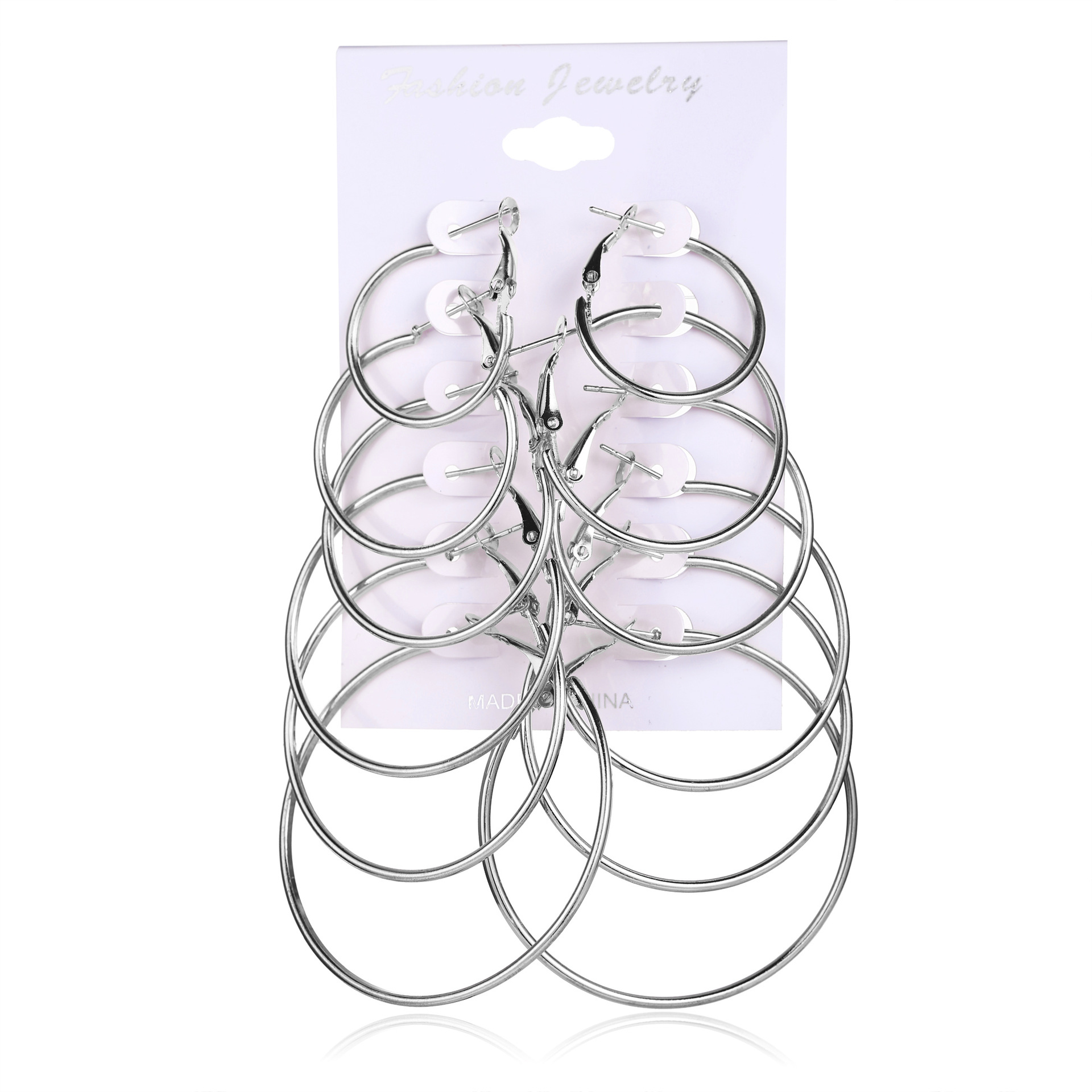Han Zhishang's European and American Cross-border Rock Exaggerated Ear ring 6-piece Set, ear stud set, and personalized earring combination Item Picture