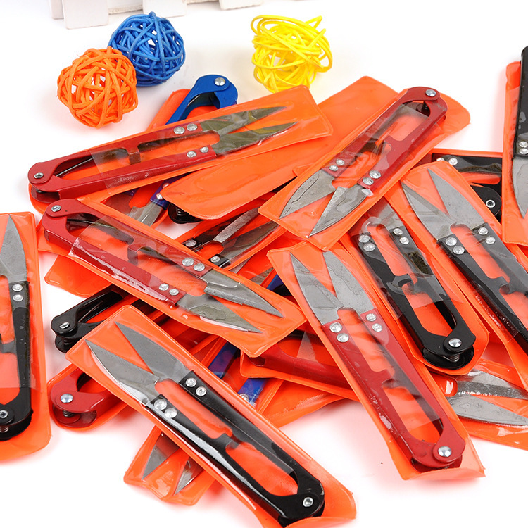 Supplying cross-stitch, powder-coated U-shaped small scissors, colored stainless steel thread end scissors, fishing line and yarn scissors. Factory approval full figure