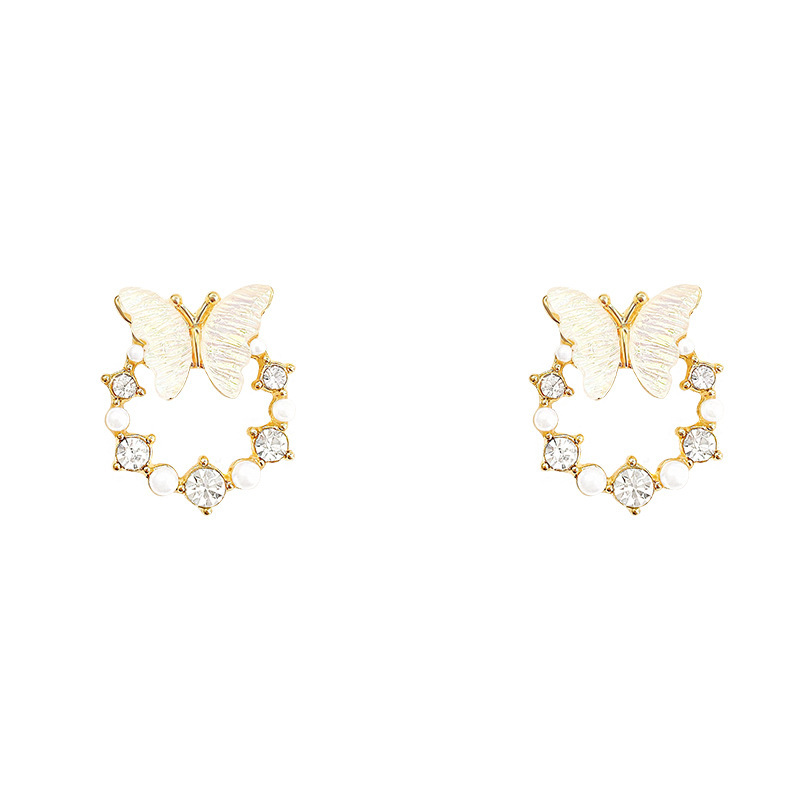 Gentle and ethereal butterfly pearl earrings for women, 925 silver needle, sweet and elegant stud earrings, 2024 new trendy earrings Item Picture