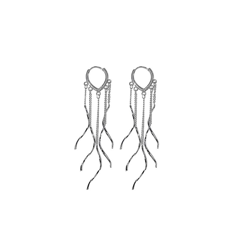 Long tassel earrings with a refined and elegant style, niche design, high-end and light luxury, exquisite stud earrings, and socialite earrings Item Picture