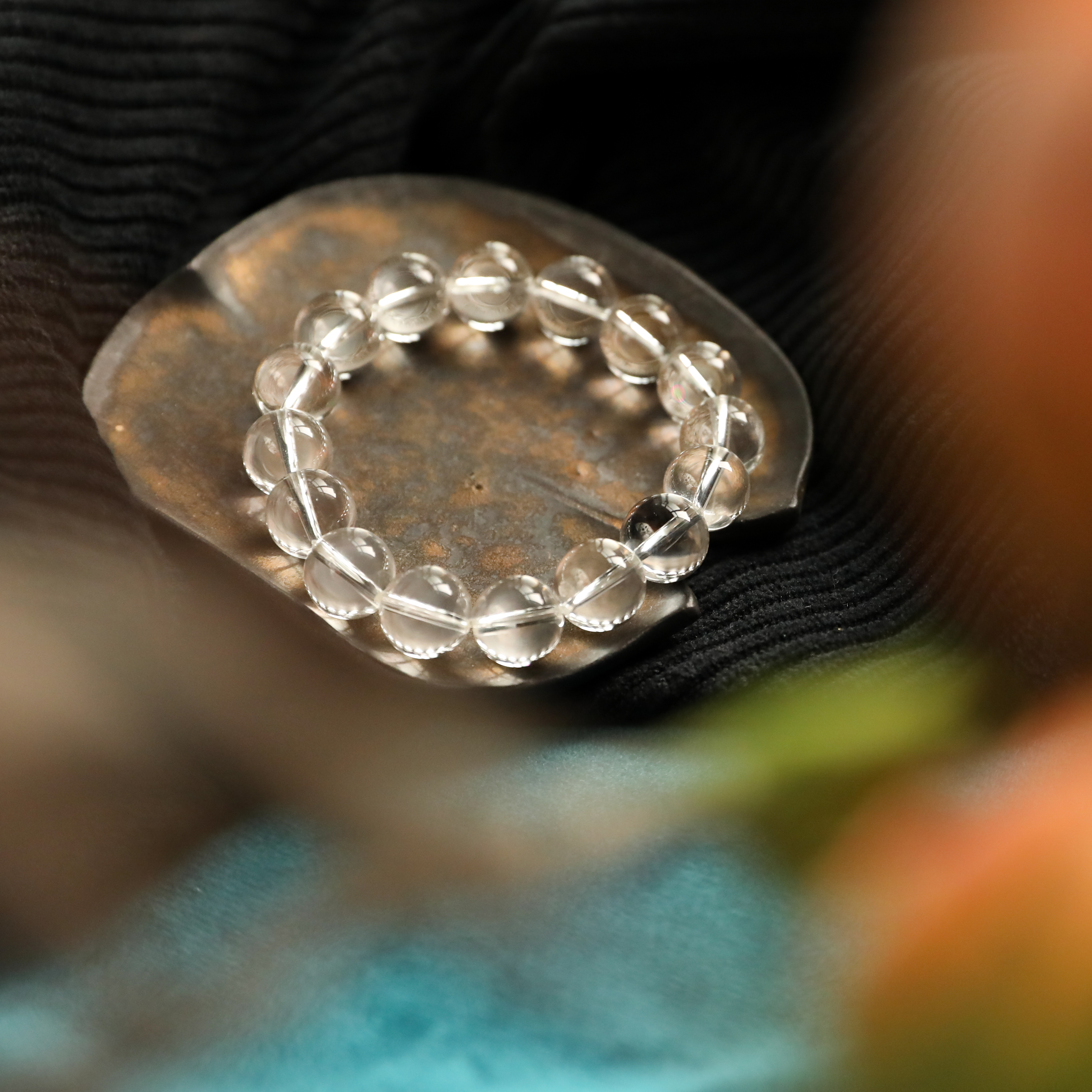 水晶/碎石/水晶工艺手串/水晶工艺手链/水晶工艺白底实物图