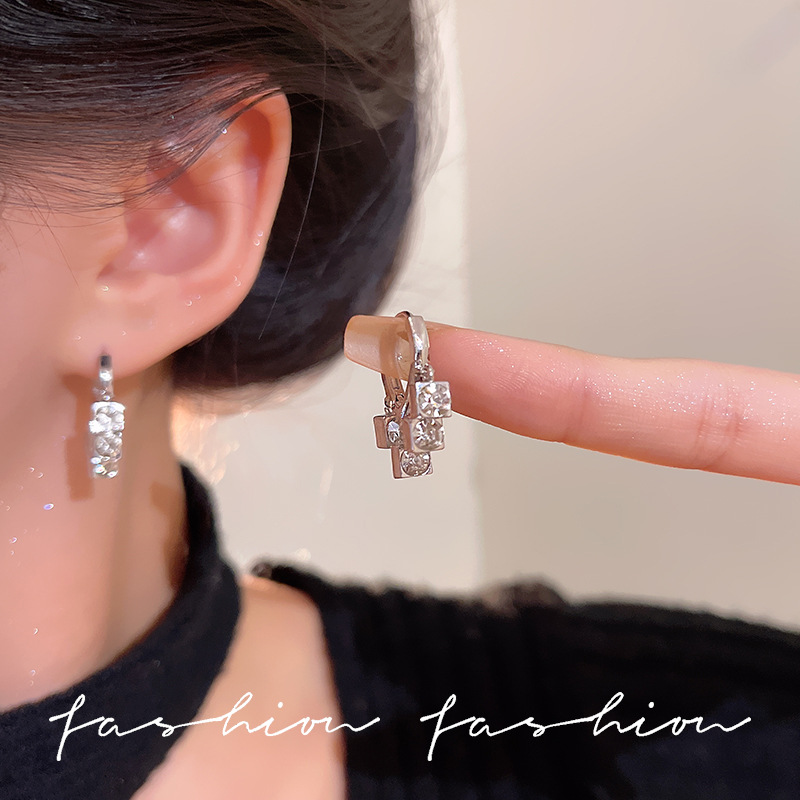 925 Silver Needle earrings for Women, with a light luxury and niche design sense, summer earrings, versatile and elegant tassel pendant ear buckle accessories full figure