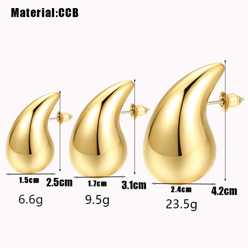 Amazon's best-selling teardrop-shaped earrings exude a sense of sophistication. CCB melon seed-shaped earrings are simple and fashionable, with golden stud earrings details Picture