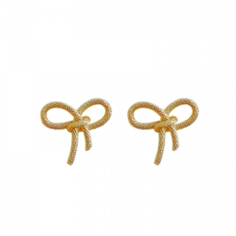 S925 Silver Needle Korean simple and compact bow earrings, metal commuter student style stud earrings Item Picture