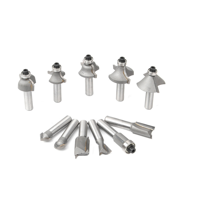 12-piece woodworking milling cutter set, edge trimming machine, engraving machine, woodworking milling cutter, hard alloy cutter head Item Picture