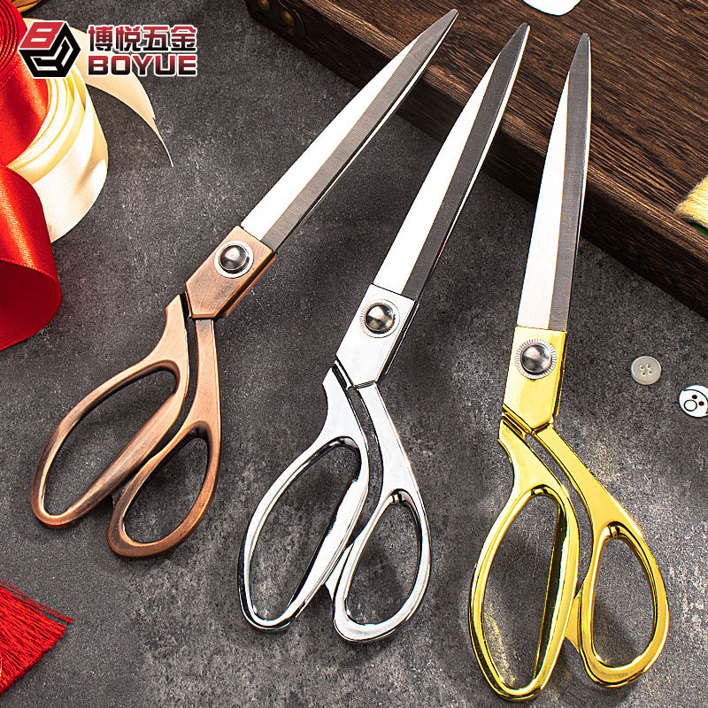 Stainless steel tailor scissors for cutting clothes and fabrics, multi-purpose cutting large scissors, 8-12 inch sewing scissors, zinc alloy handle details Picture