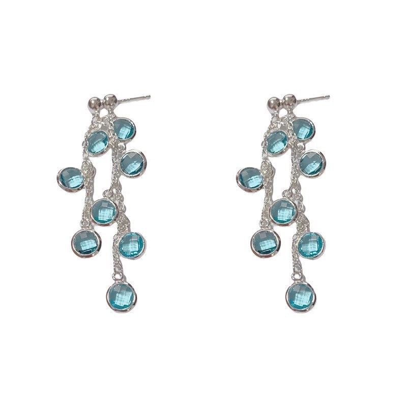 Summer's dazzling grape string tassel hanging stud earrings for women 2025 new style bestsellers, high-end earrings and elegant earrings Item Picture