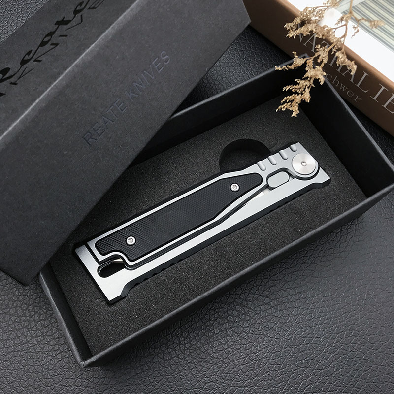 【 Peer Hot Collection 】 Gravity aluminum alloy handle D2 outdoor folding knife handle portable high-hardness sharp pocket knife Specification drawing