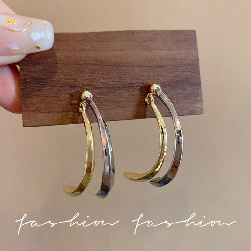 Detachable crossed fishtail line earrings, an Instagram niche, simple and cold style earpiece, a cross-border bestseller from Europe and America details Picture