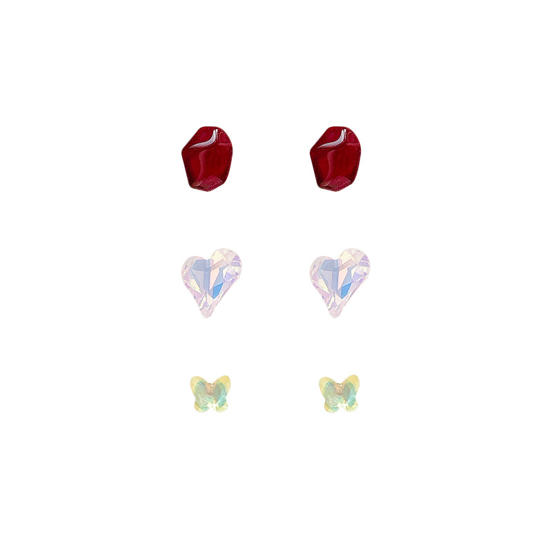 S925 Silver needle InS-style colorful small stone stud earrings are sweet and fresh for women, with a clear and high-end design sense Item Picture