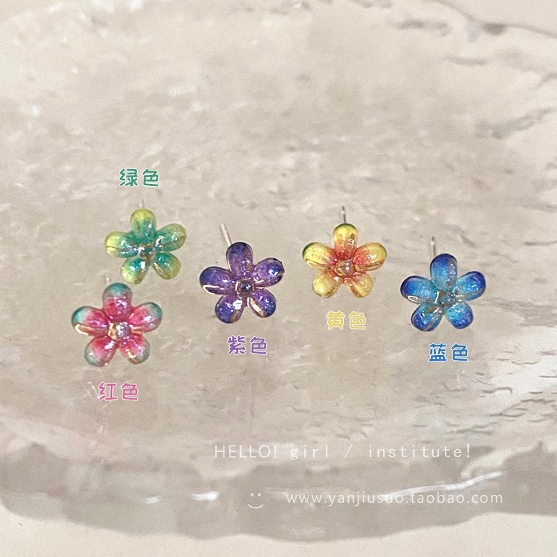 Gradient Summer ~ Colorful Dopamine flower Stud earrings for women, summer earrings, 2025 new style earrings Application Scenario