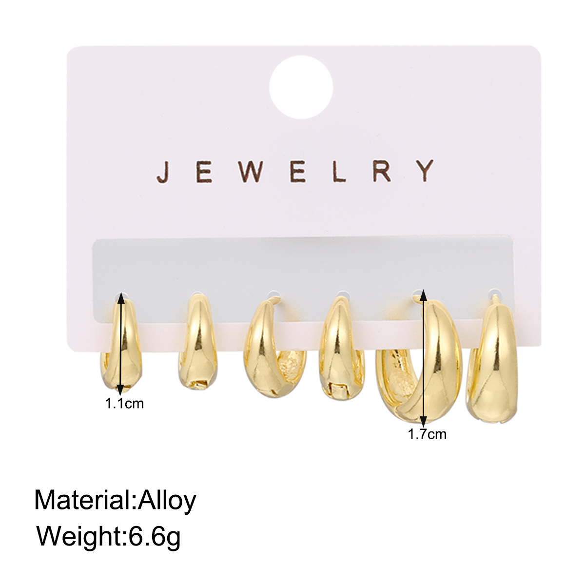 Cross-border fashionable and simple large ear rings with a high-end feel, niche European and American metal ear rings with a high-end feel, and individual punk earrings details Picture