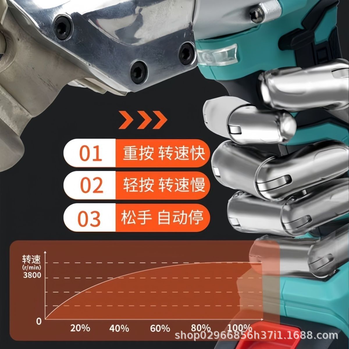 Brushless stainless steel charging industrial lithium battery color steel sheet, electric metal diamond iron sheet scissors, scissors details Picture