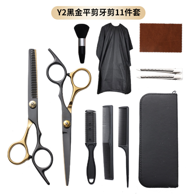 Cross-border exclusive 6-inch 4CR stainless steel straight scissors for cutting thin bangs, hairdressing scissors details Picture