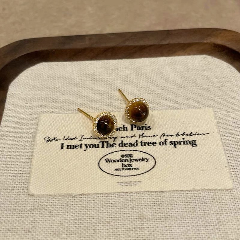 Retro Hong Kong-style round zircon stud earrings for women in winter, simple and elegant, versatile earrings, niche design, high-end sense earrings Application Scenario