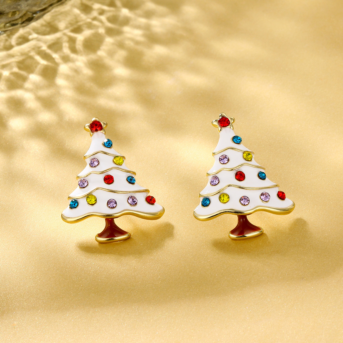 S925 Silver Needle cross-border earrings from Europe and America, ins Christmas oil Drip, reindeer Christmas tree stud, cross-border best-selling accessories details Picture