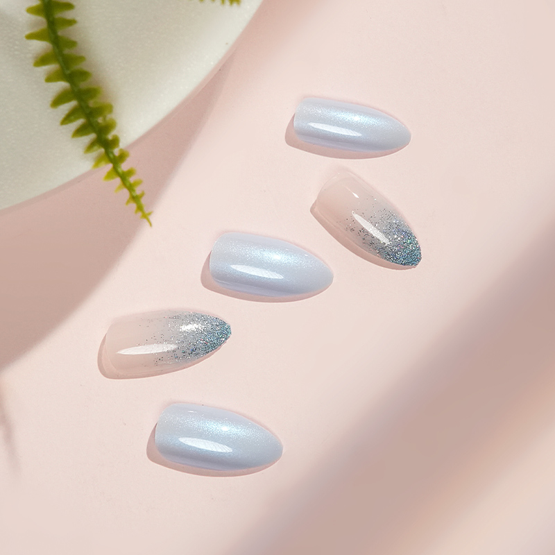 外贸爆款尖头甲新款24片法式经典穿戴甲甲片假指甲美甲