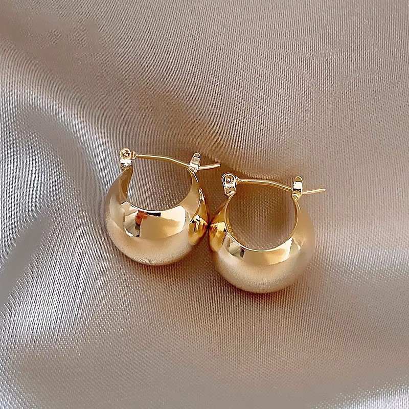 Light luxury Hong Kong-style scenic face earrings, women's niche design, high-end feel, retro style, stud earrings, earrings, metal ear buckles full figure