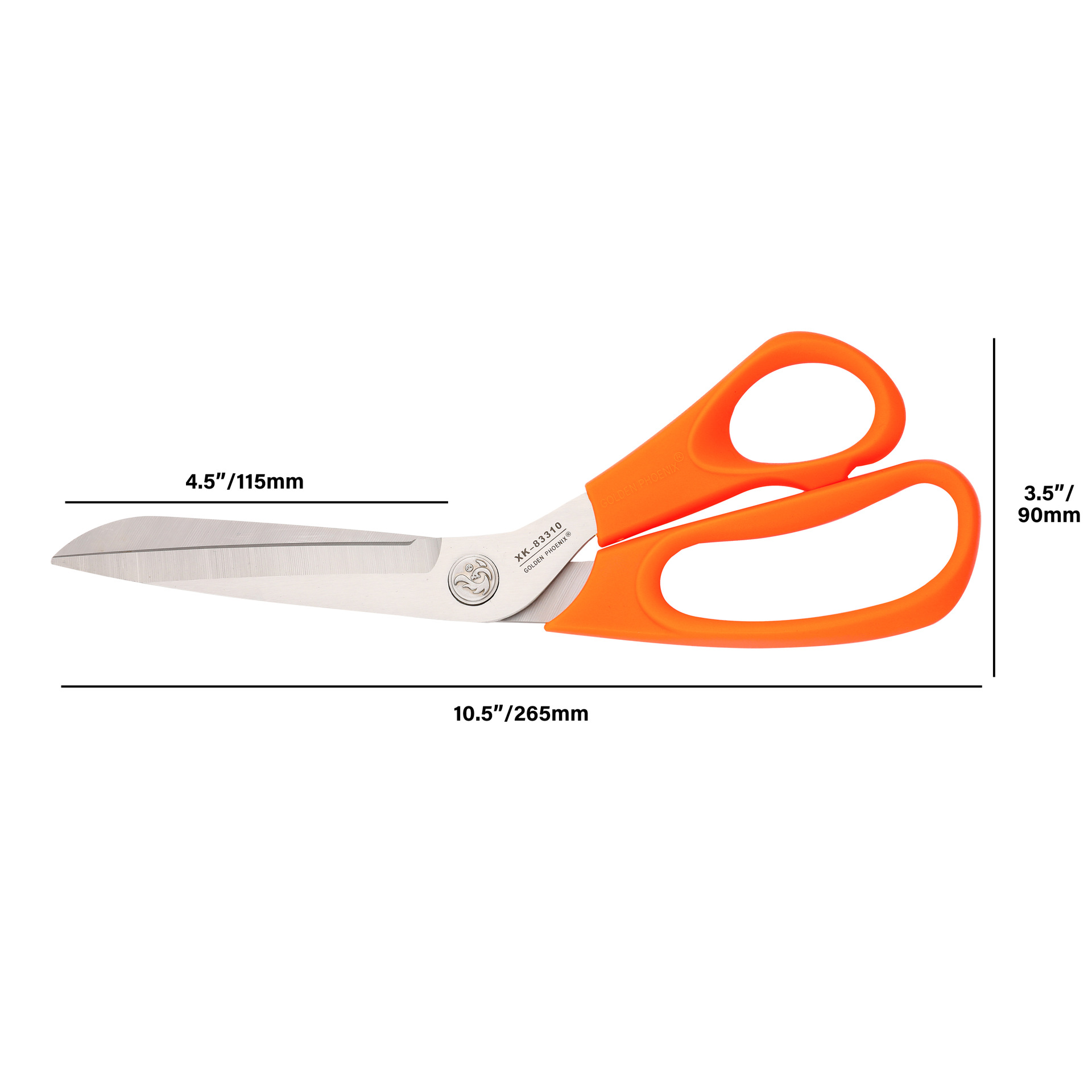 Golden Phoenix Foreign Trade is selling 10.5-inch stainless steel professional-grade fabric cutters, sewing clothing scissors and tailor scissors details Picture