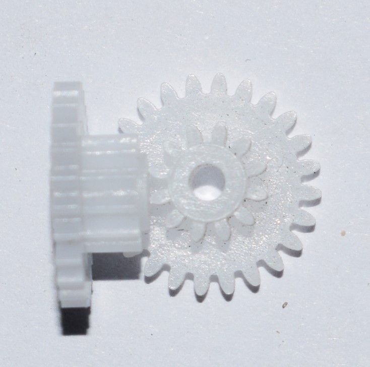 0.5 module double-layer plastic gear 24122b double row stacked teeth double row large and small teeth toy box reduction teeth 24 teeth Specification drawing