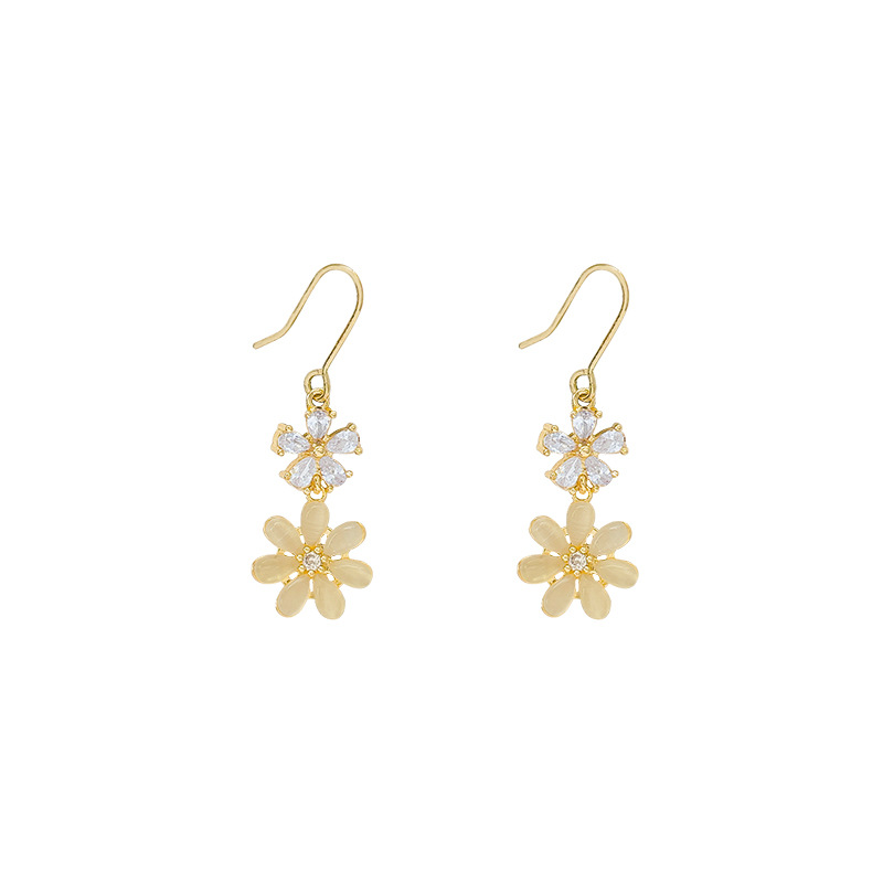 Fairy Flower Tassel Earrings for Women, 2025 New style, trendy, Japanese and Korean style, long small fragrance style earrings, floral stud earrings for women Item Picture