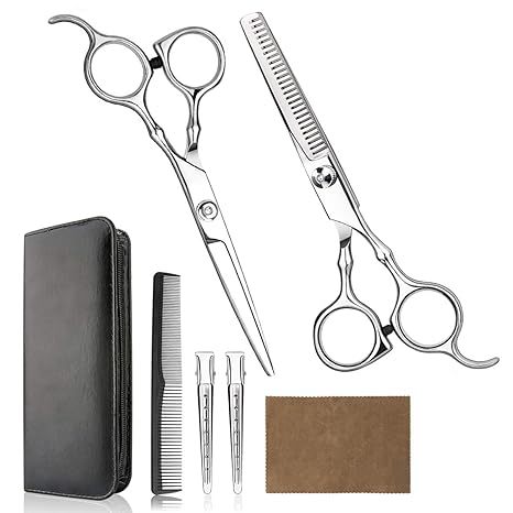 Stainless steel integrated hairdressing scissors, household hairdressing scissors, flat teeth scissors, thin and broken hair cutting tools, a comprehensive collection of scissors Application Scenario
