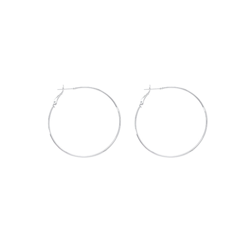 High-end exaggerated circle silver needle earrings for women 2025 new bestseller earrings, large circle plain circle circle earrings, circle earrings and stud earrings Item Picture