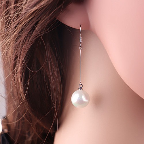 925 silver pearl earrings, long Korean earrings, sweet and versatile, tassel and elegant stud earrings, fashionable and versatile details Picture