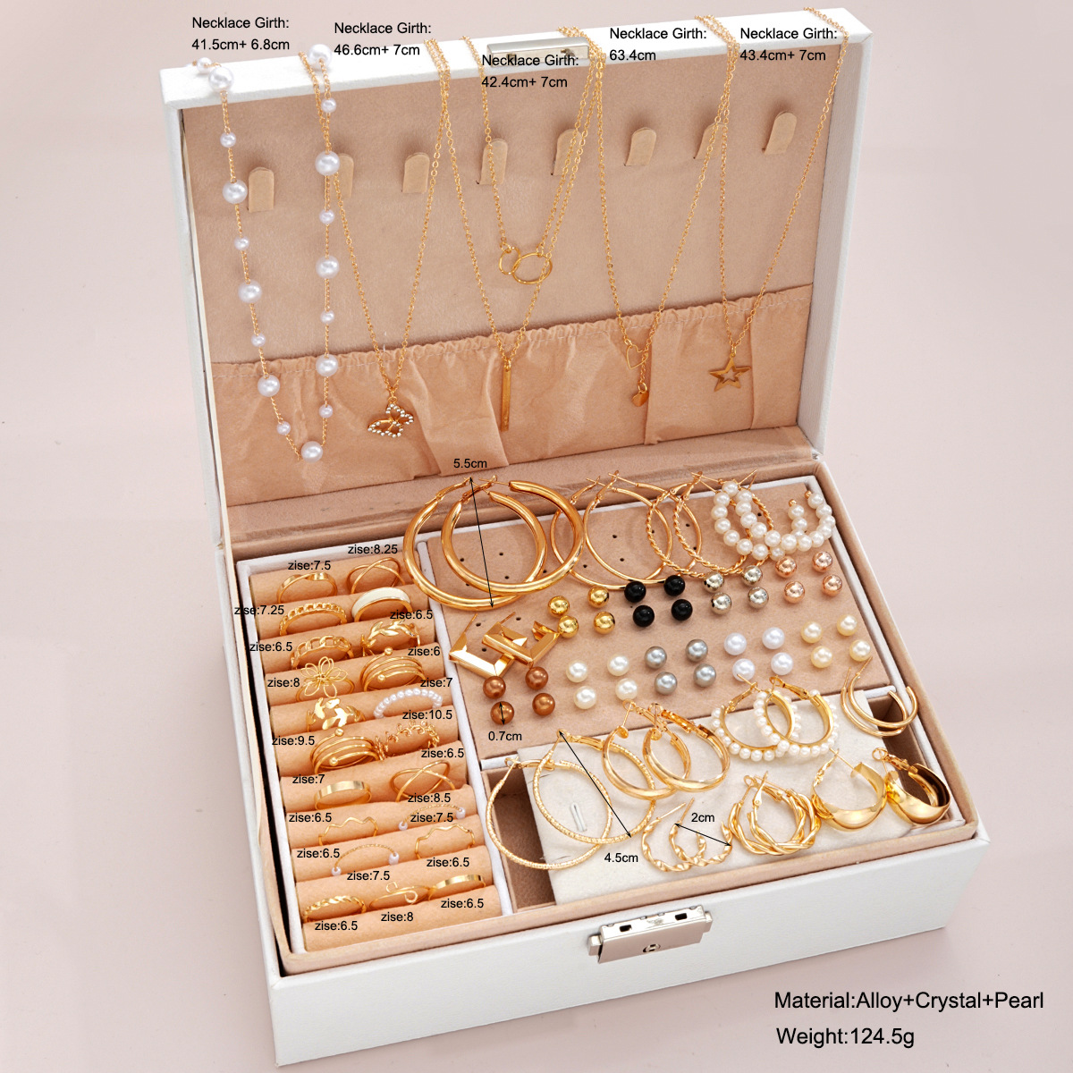 New cross-border TUME bestseller European and American SHEIN Popular pearl alloy jewelry Set (without box) details Picture