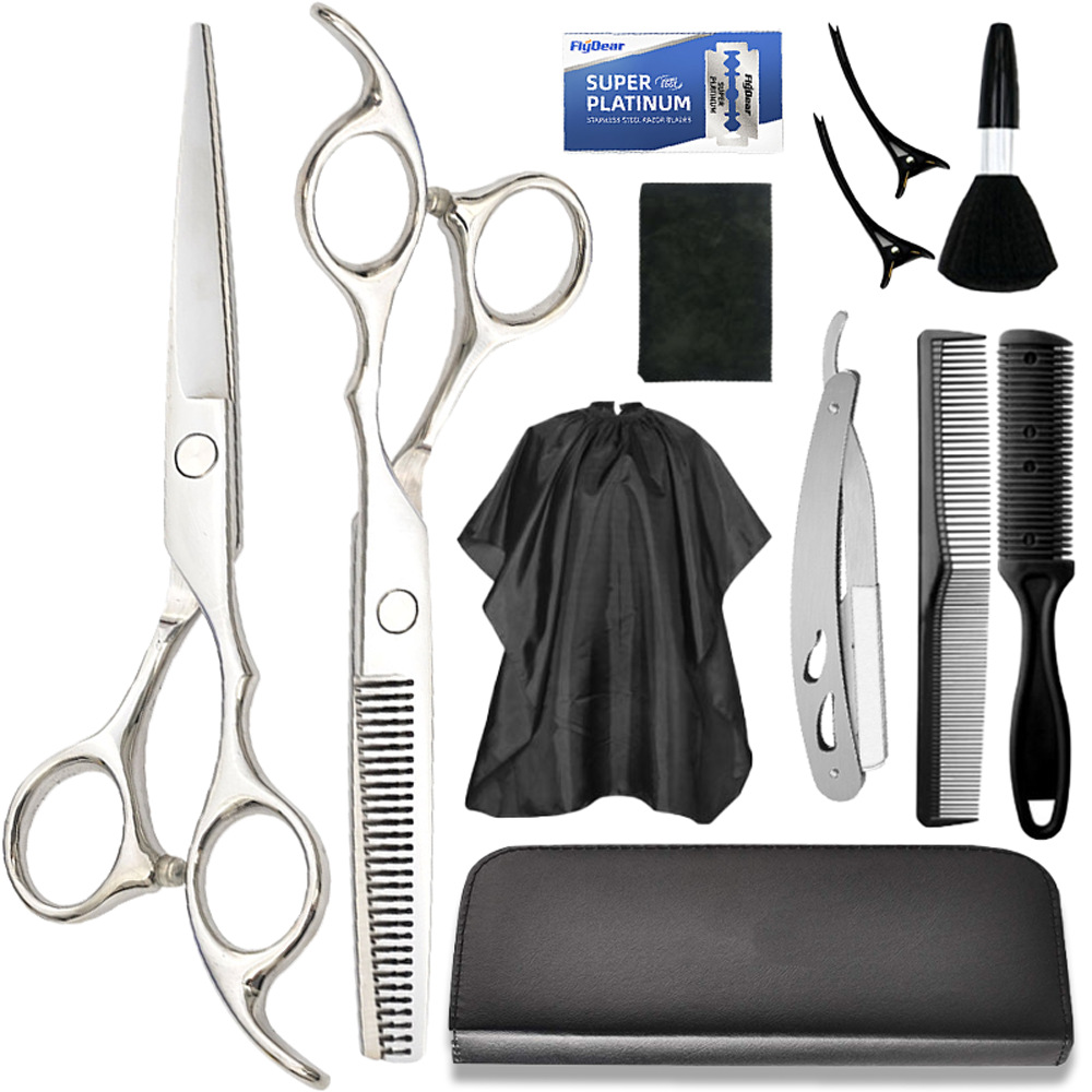 Factory direct sales of 6-inch stainless steel hair clippers, professional hairstylists, flat haircuts, thin and broken hair clippers, and tooth clippers Application Scenario