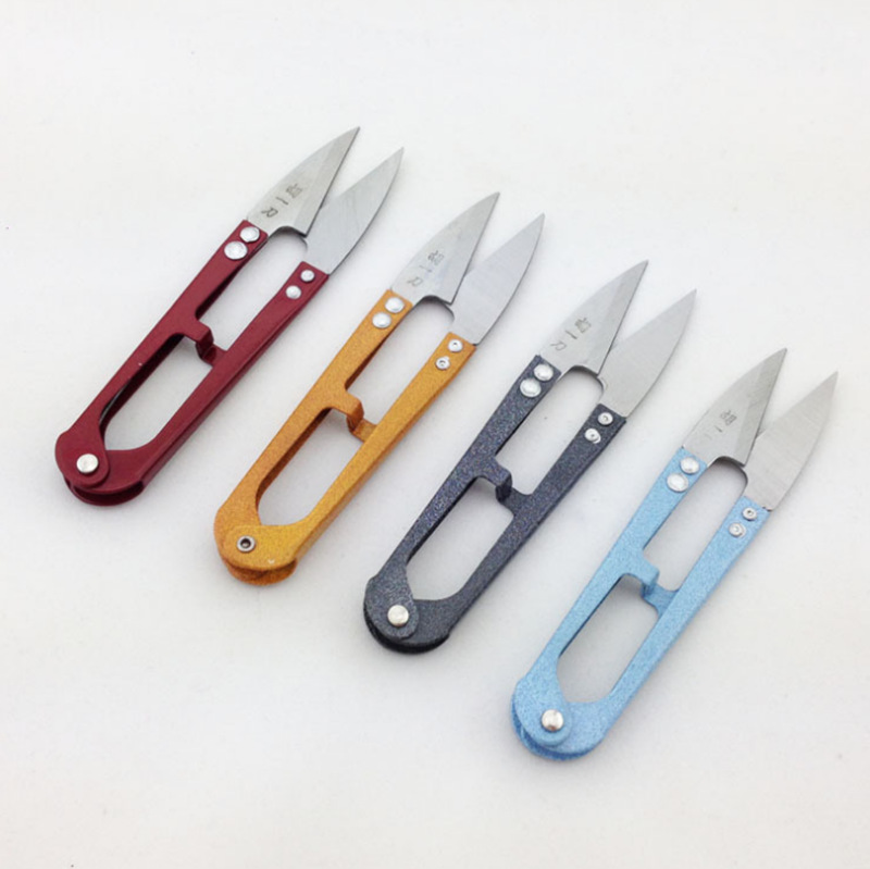 Low-price wholesale of Hu Yidao yarn shears, cross-stitch tools, yarn shears, fabric trimming U-shaped scissors, spring yarn shears, thread end shears Specification drawing