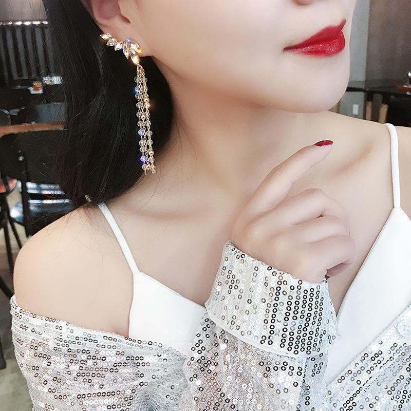 Angel Wings Long tassel Earrings s925 Silver needle Earrings, a unique, exaggerated and fashionable new style for trendy girls Application Scenario