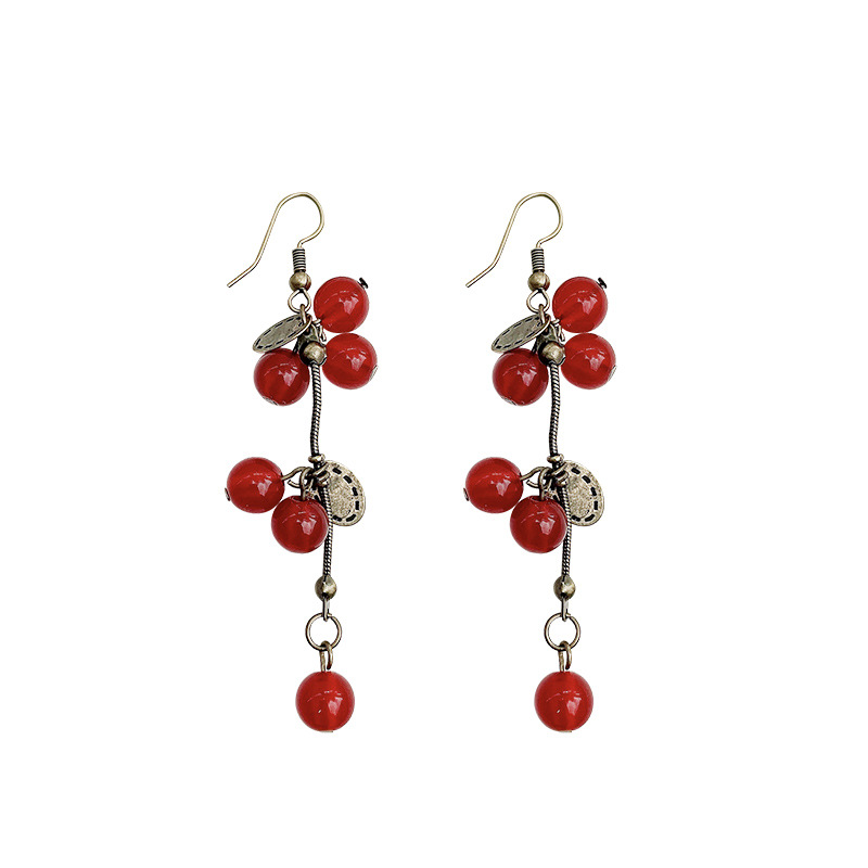 Wholesale of high-end, traditional Chinese style, long tassel earrings, women's ins style, individual and trendy stud earrings, 925 earrings Item Picture