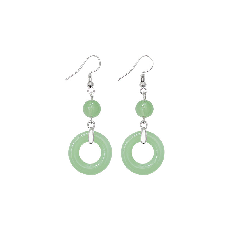 New Chinese-style imitation jade oil droplet beaded earrings, Chinese style and elegance Suzhou grand earrings, simple Hanfu Yiwu accessories for women Item Picture