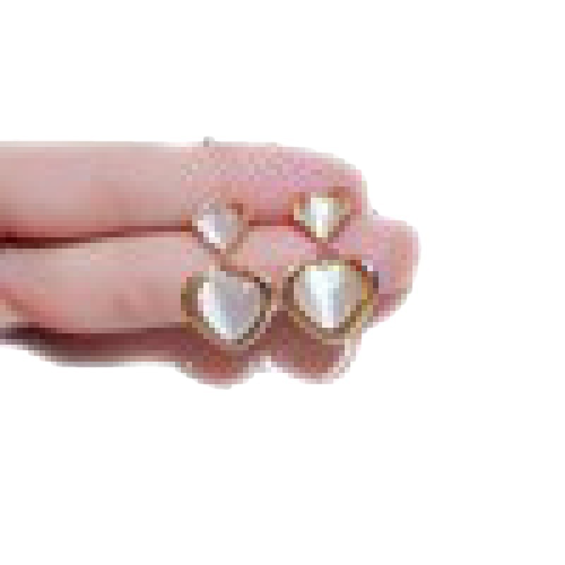 S925 Silver Needle Sexy Earrings, trendy heart-shaped stud earrings, cat's eye stone stud earrings and pendants, fashionable and retro Hong Kong-style earrings Item Picture
