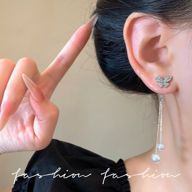 Gentle style bow pearl tassel earrings for women, light luxury, niche and high-end feel, Korean-style exquisite and versatile earrings Application Scenario