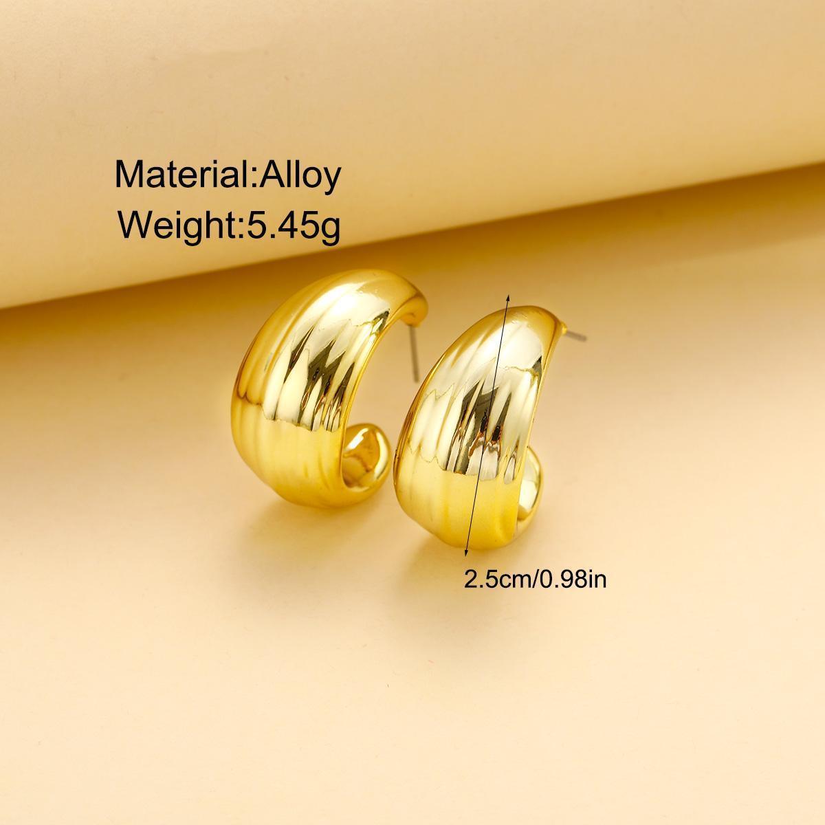 New cross-border mirror earrings from Europe and America, creative geometric sense, French light luxury metal hollow earrings earring details Picture