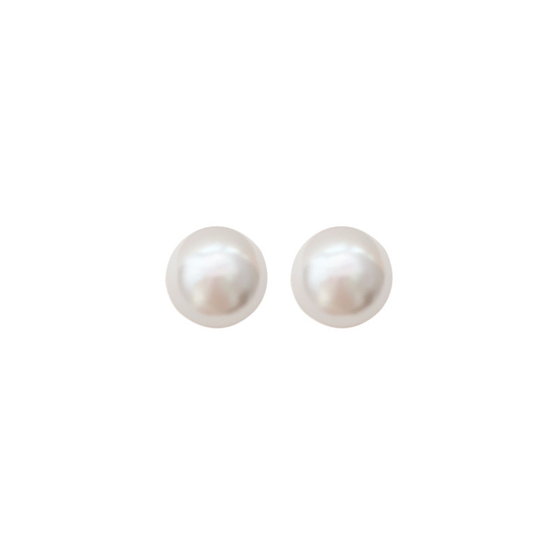 s925 Silver Needle Exaggerated Large pearl earrings for women, Dongdaemun, South Korea, fashionable and versatile, simple stud earrings, elegant earrings Item Picture