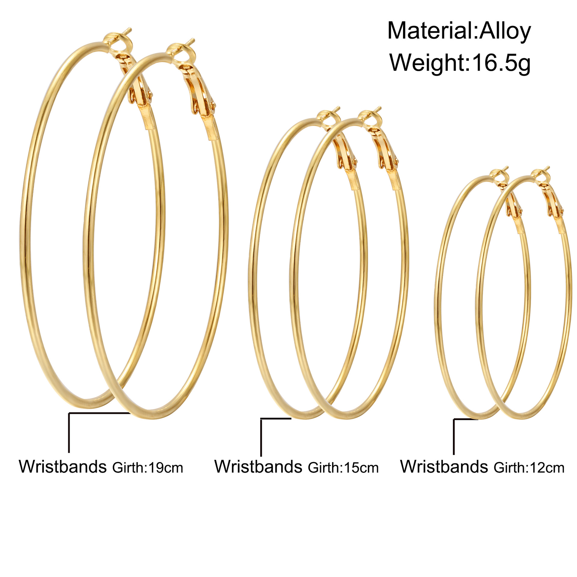 Cross-border best-selling European and American rock exaggerated ear ring geometric circle 6-piece ear ring set, personalized earring combination details Picture