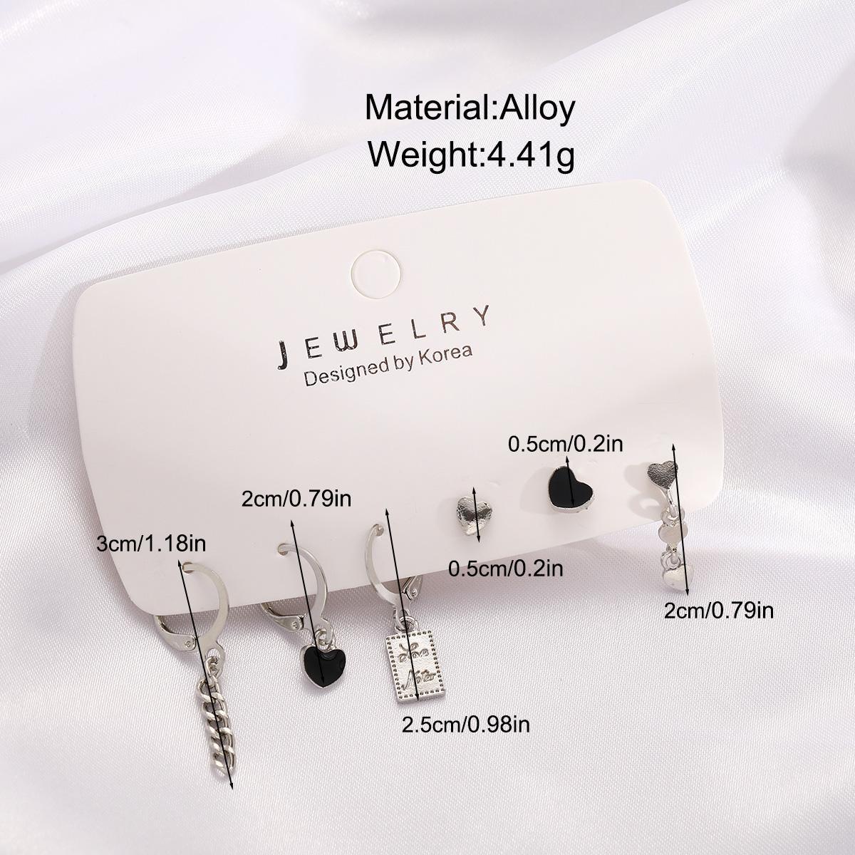 A 6-piece set of popular cross-border design stud earrings for women, featuring butterfly zirconia heart-shaped and girlish hearts from Europe and America details Picture