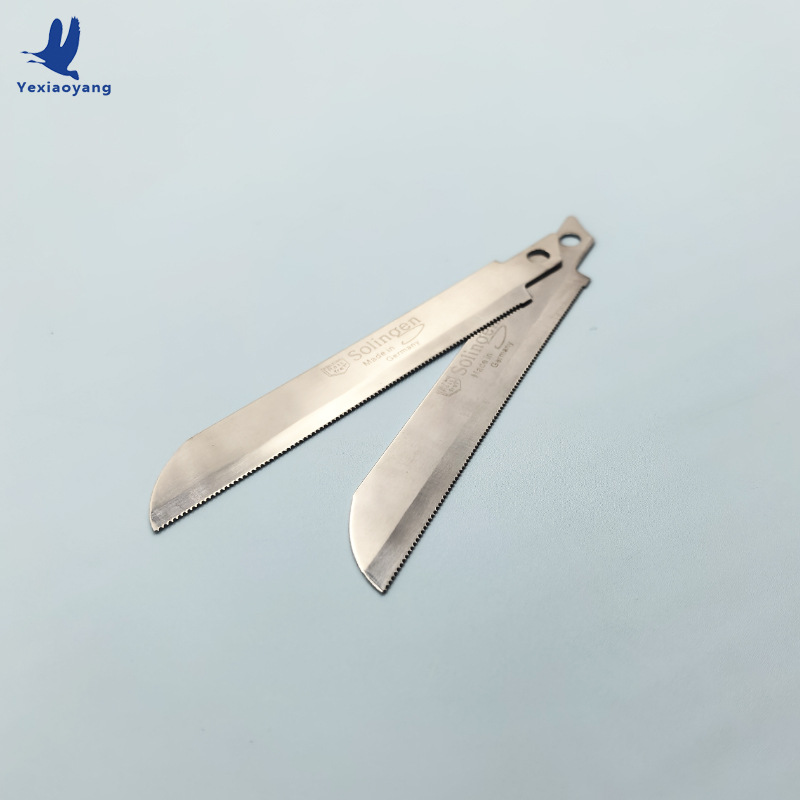 Stainless steel steak blade, wide-mouthed straight blade, German steak blade, fine-toothed table knife blade Specification drawing