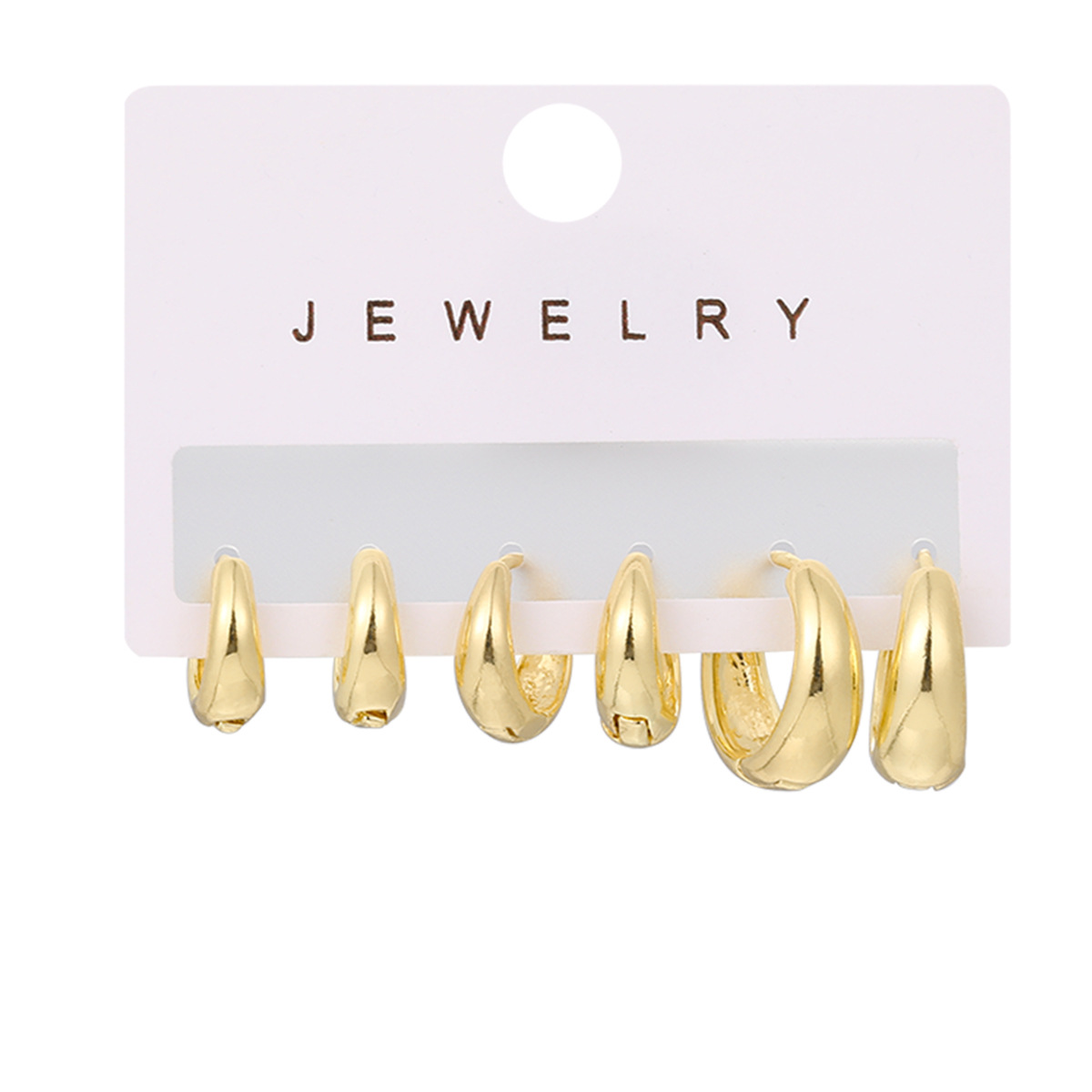 Cross-border fashionable and simple large ear rings with a high-end feel, niche European and American metal ear rings with a high-end feel, and individual punk earrings Item Picture